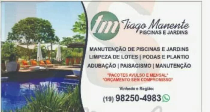 Serviços De Piscineiro E Serviços De Jardineiro | Categoria: Jardinagem, Limpeza E Manutenção, Manutenção De Jardim, Paisagismo, Piscineiro; Tags: Jardineiro, Piscineiro, Manutenção De Jardins; Localização (Cidade De Origem): Valinhos/Sp; Tipo De Prestador De Serviços: Físico; Vendedor: Tiago Piscineiro E Jardineiro.