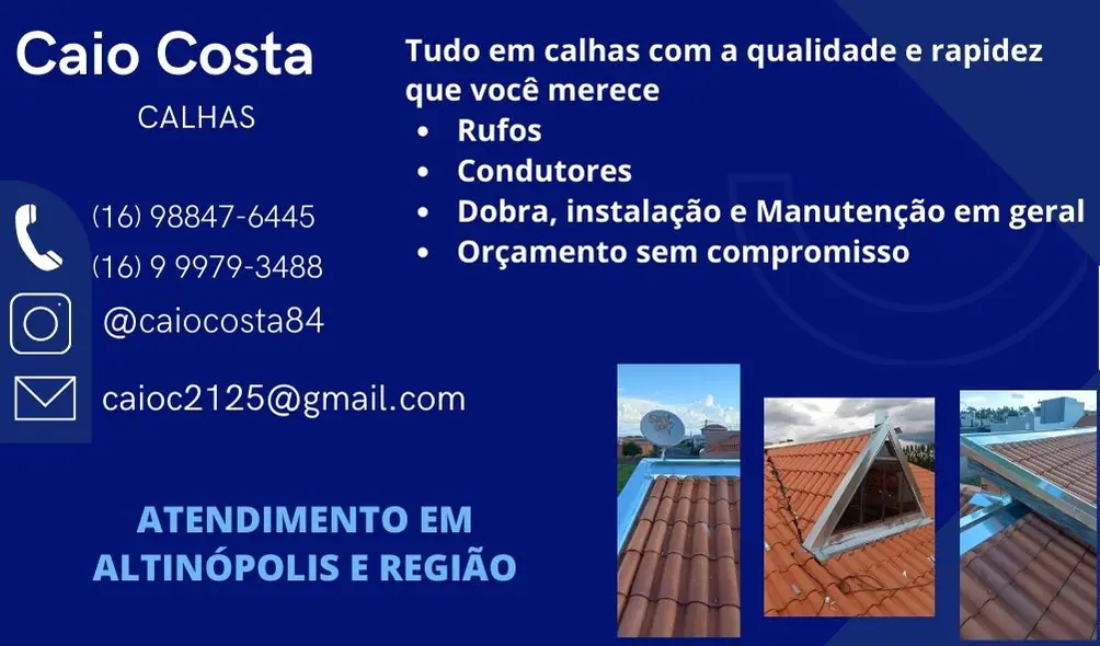 calhas em altinópolis,