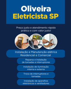 Oliveira Eletricista Sp Reparos E Reformas - Residencial E Comercial Em Geral - Orçamento Grátis E Garantia Total Dos Serviços. Qualidade, Rapidez E Segurança.