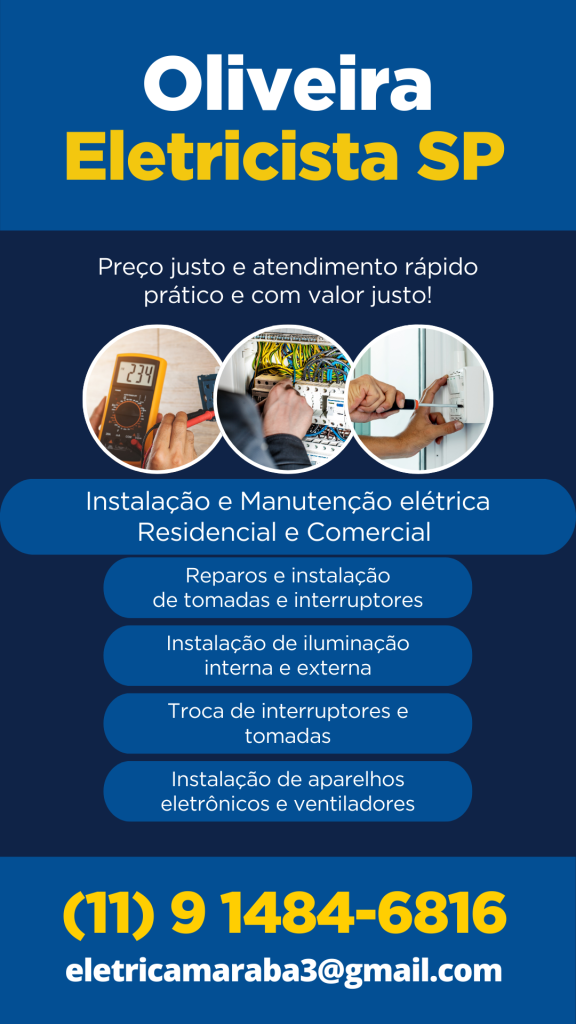 Oliveira Eletricista Sp Reparos E Reformas - Residencial E Comercial Em Geral - Orçamento Grátis E Garantia Total Dos Serviços. Qualidade, Rapidez E Segurança.