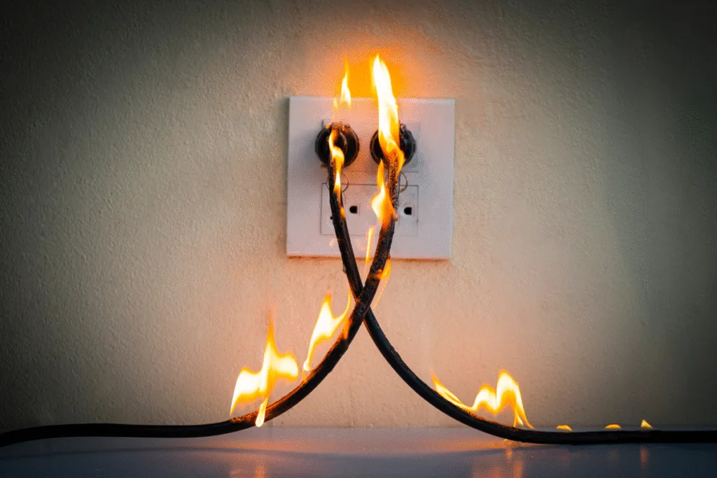 Curto-Circuito Em Tomada Gerando Faíscas - Situação De Emergência Elétrica