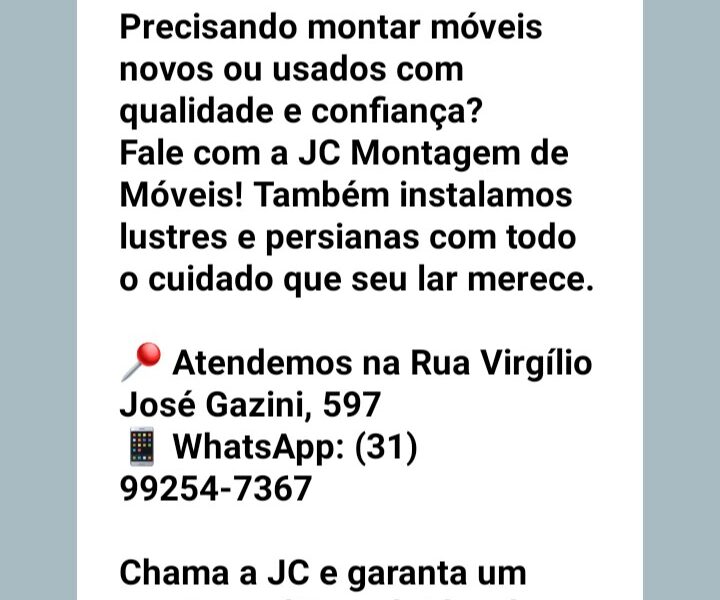 Montador de Móveis em Itabira
