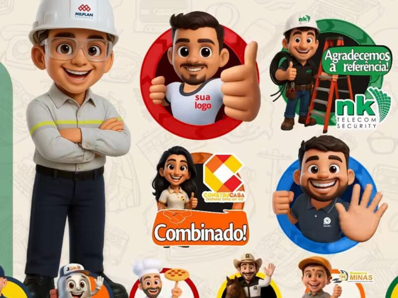Figurinhas com sua logo