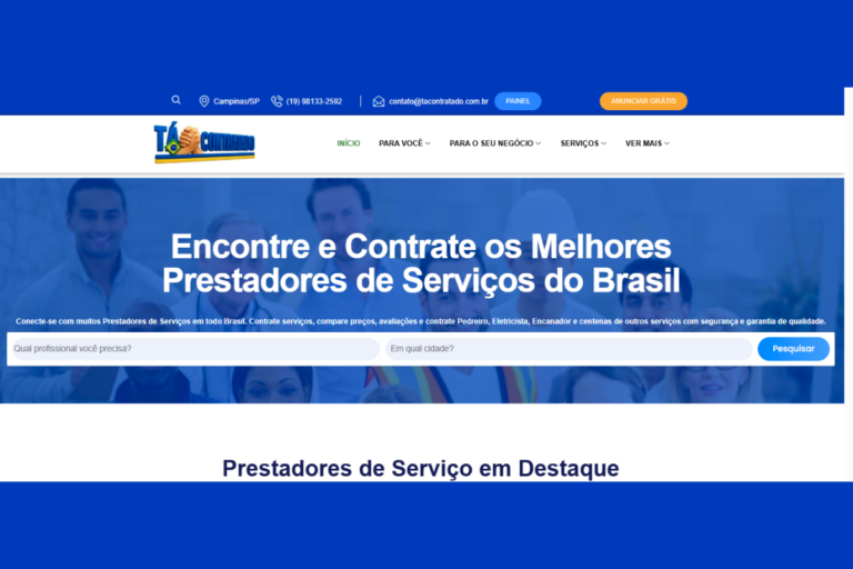 cadastro plataforma Tá Contratado