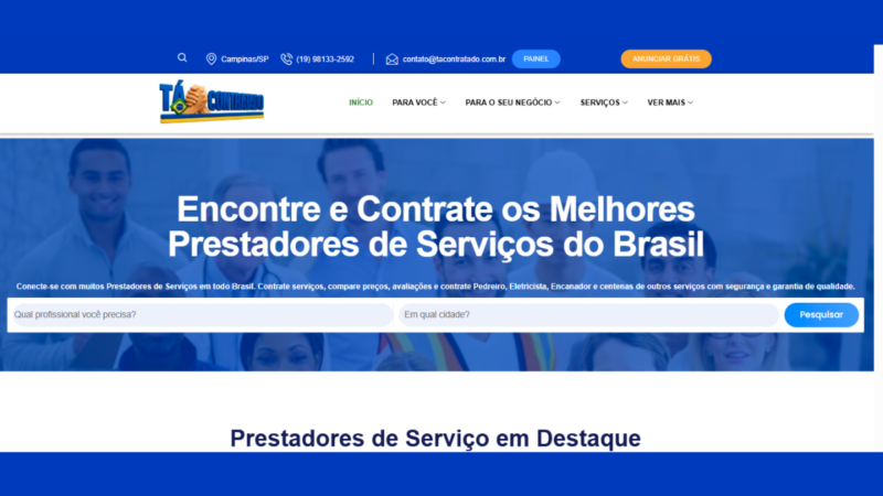 Chegou a hora de fazer seu cadastro cadastro plataforma Tá Contratado