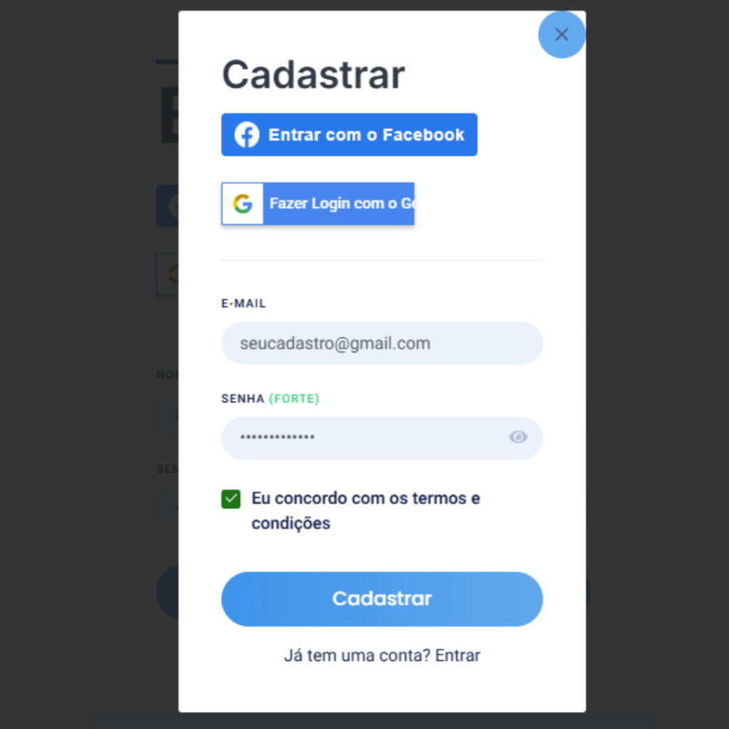 Chegou a hora de fazer seu cadastro cadastro
